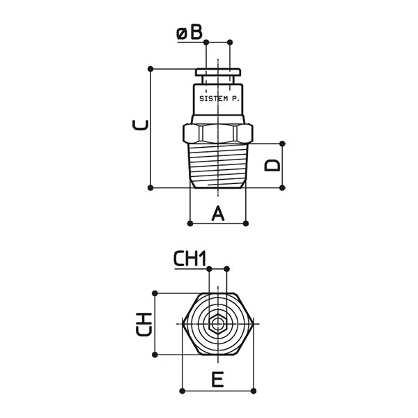 50/A - Raccord fileté MALE DROIT - Raccords rapides MÉTAL Série 50 - Raccords - Ani (Pack de 10pcs et 5pcs) 50/A - Raccord fileté MALE DROIT - Raccords rapides MÉTAL Série 50 - Raccords - Ani (Pack de 10pcs et 5pcs)